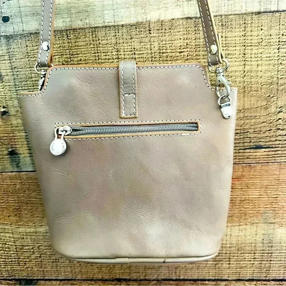 NWOT Camilla Crossbody Taupe Calfskin Made In Italy